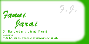 fanni jarai business card